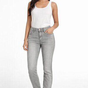 Frame Thatcher Le Skinny de Jeanne Size 27 Zipper Trimmed Gray Wash Jeans Ankle